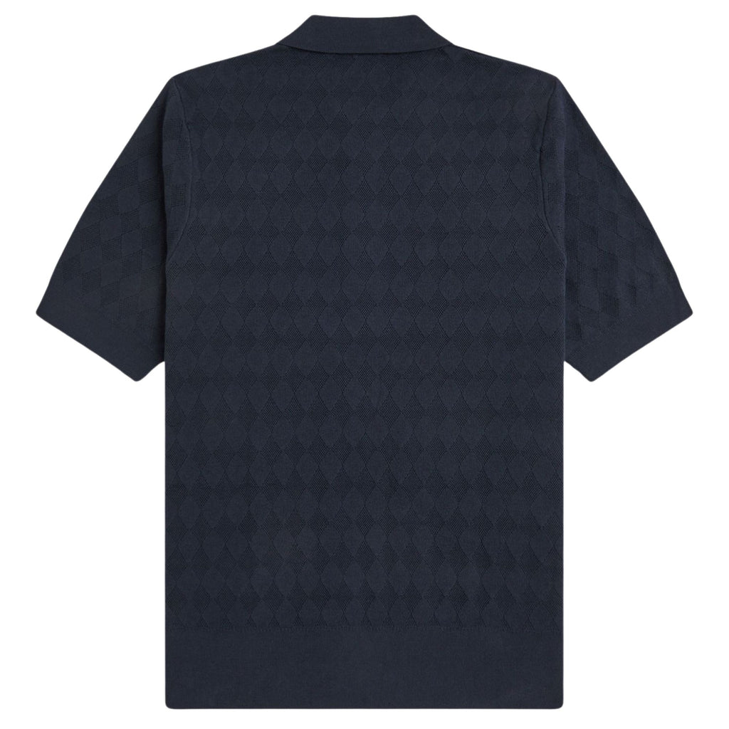 Fred Perry Pointelle Knitted Shirt - Navy