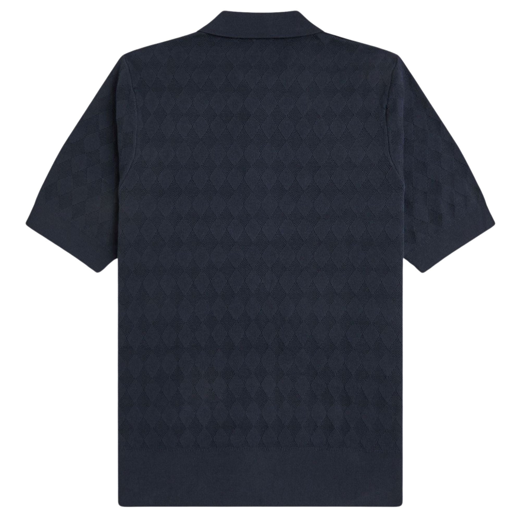 Fred Perry Pointelle Knitted Shirt - Navy