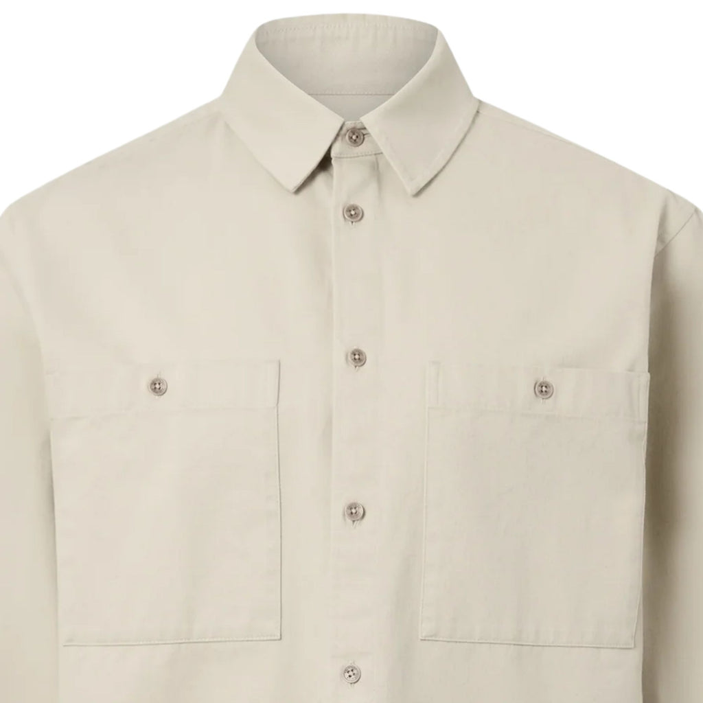 Belstaff Outpost Shirt Cotton Herringbone - Stone