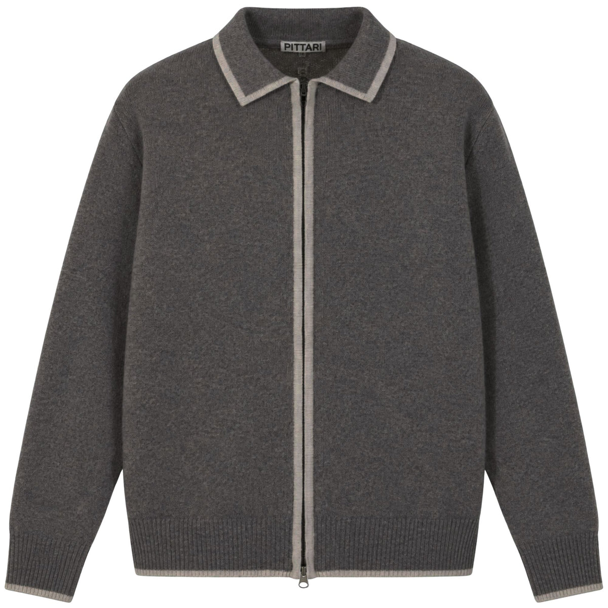 Pittari Lambswool Catch Full Zip Sweater - Cliff/Clay