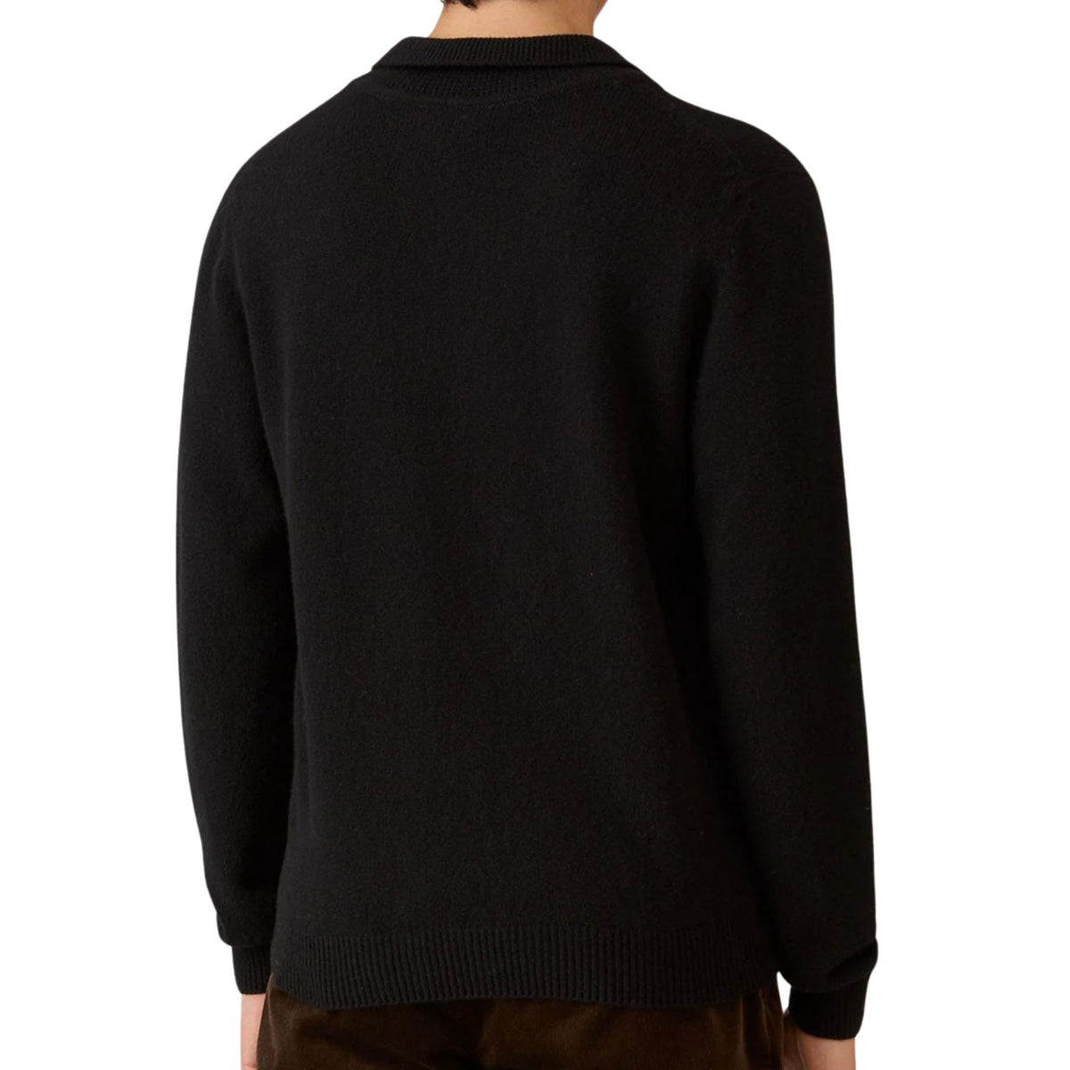 Sunspel Lambswool Polo Shirt - Black