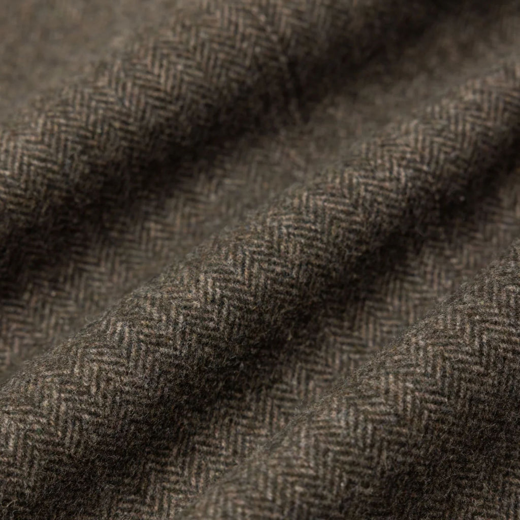 Kestin Herringbone Wool Blend Moray Trousers - Olive