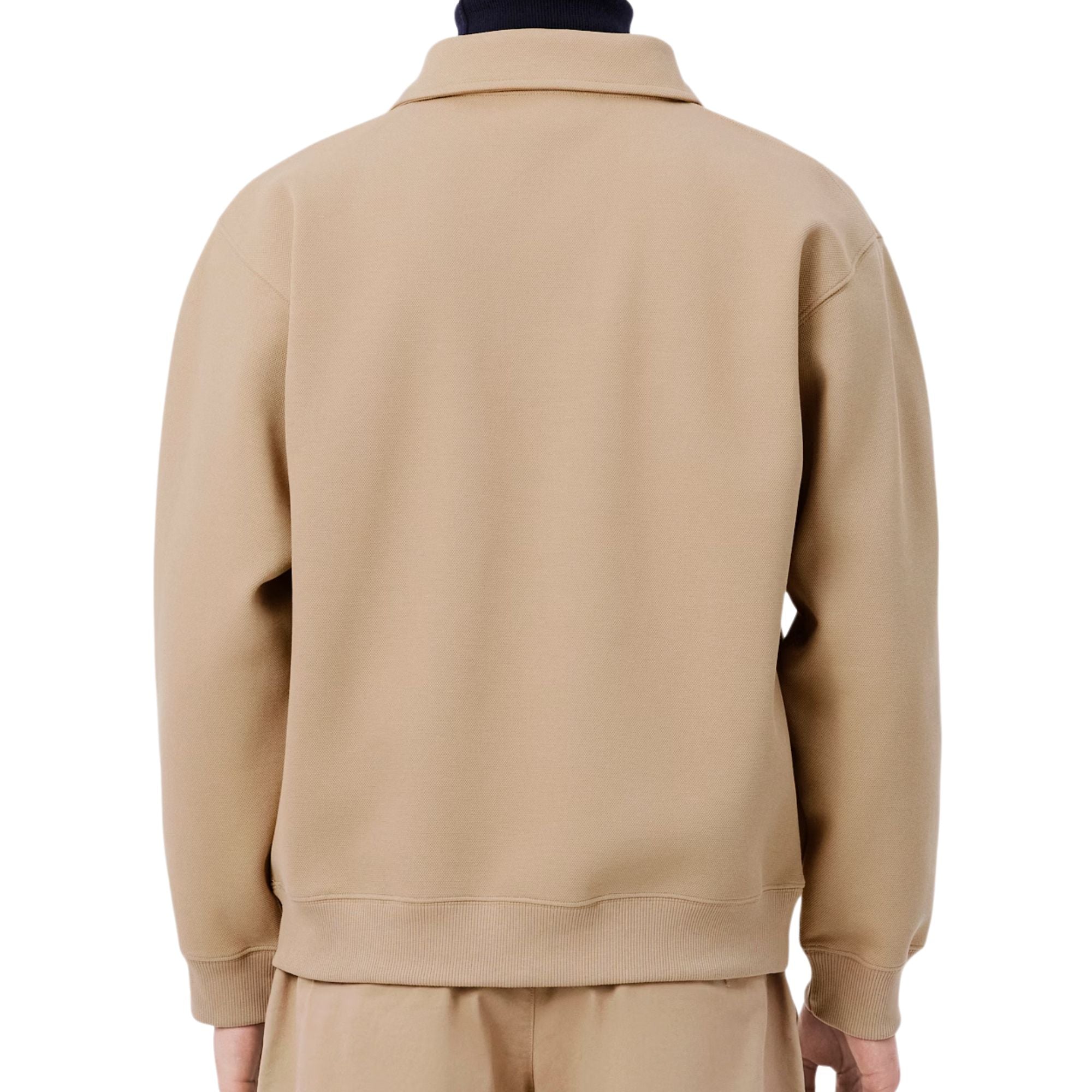 Lacoste Polo Collar Piqué Sweatshirt - Beige