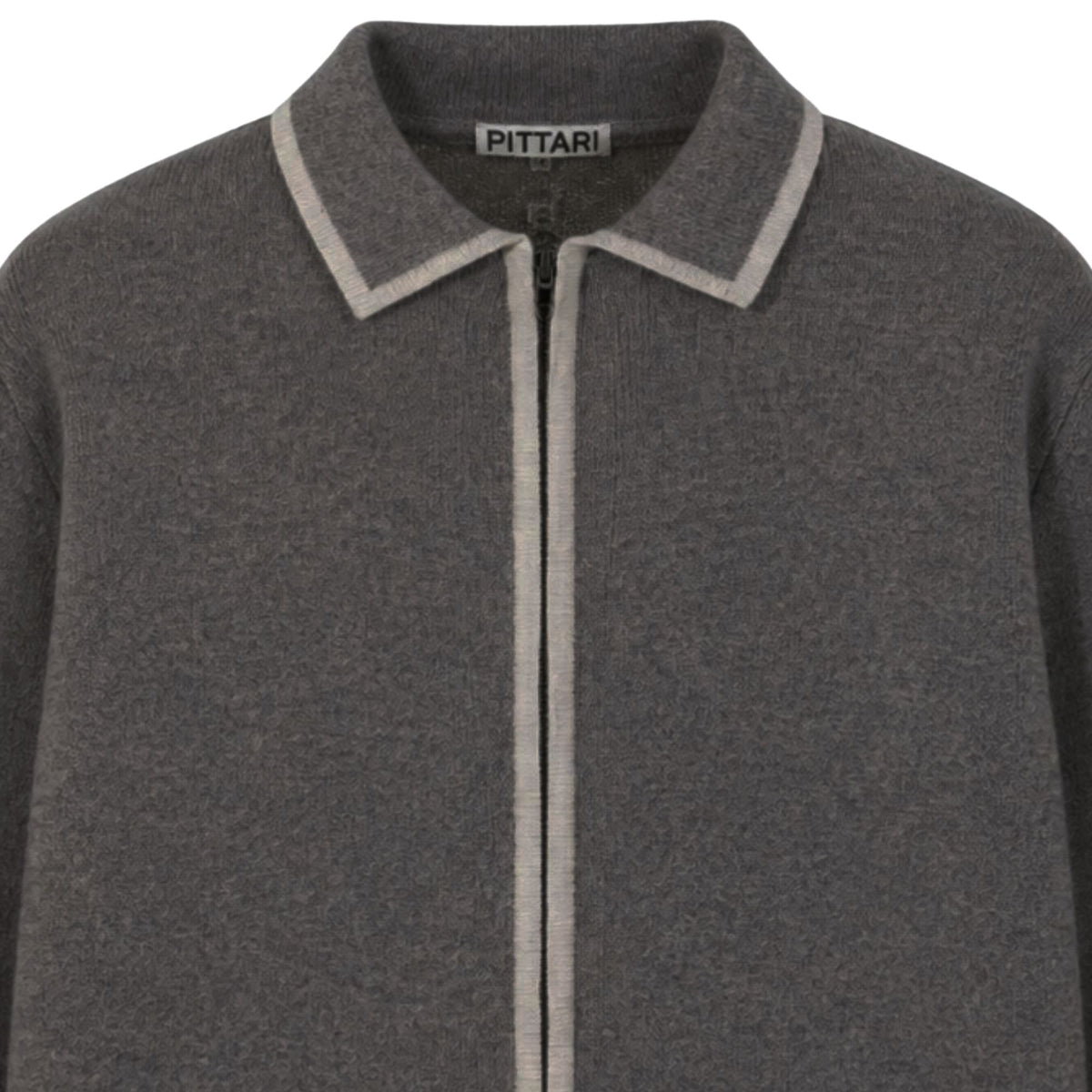 Pittari Lambswool Catch Full Zip Sweater - Cliff/Clay