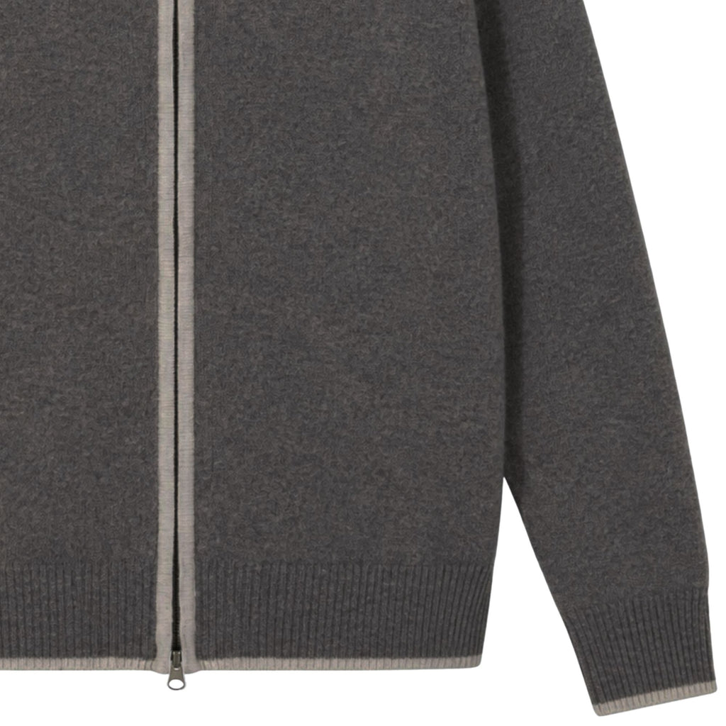 Pittari Lambswool Catch Full Zip Sweater - Cliff/Clay