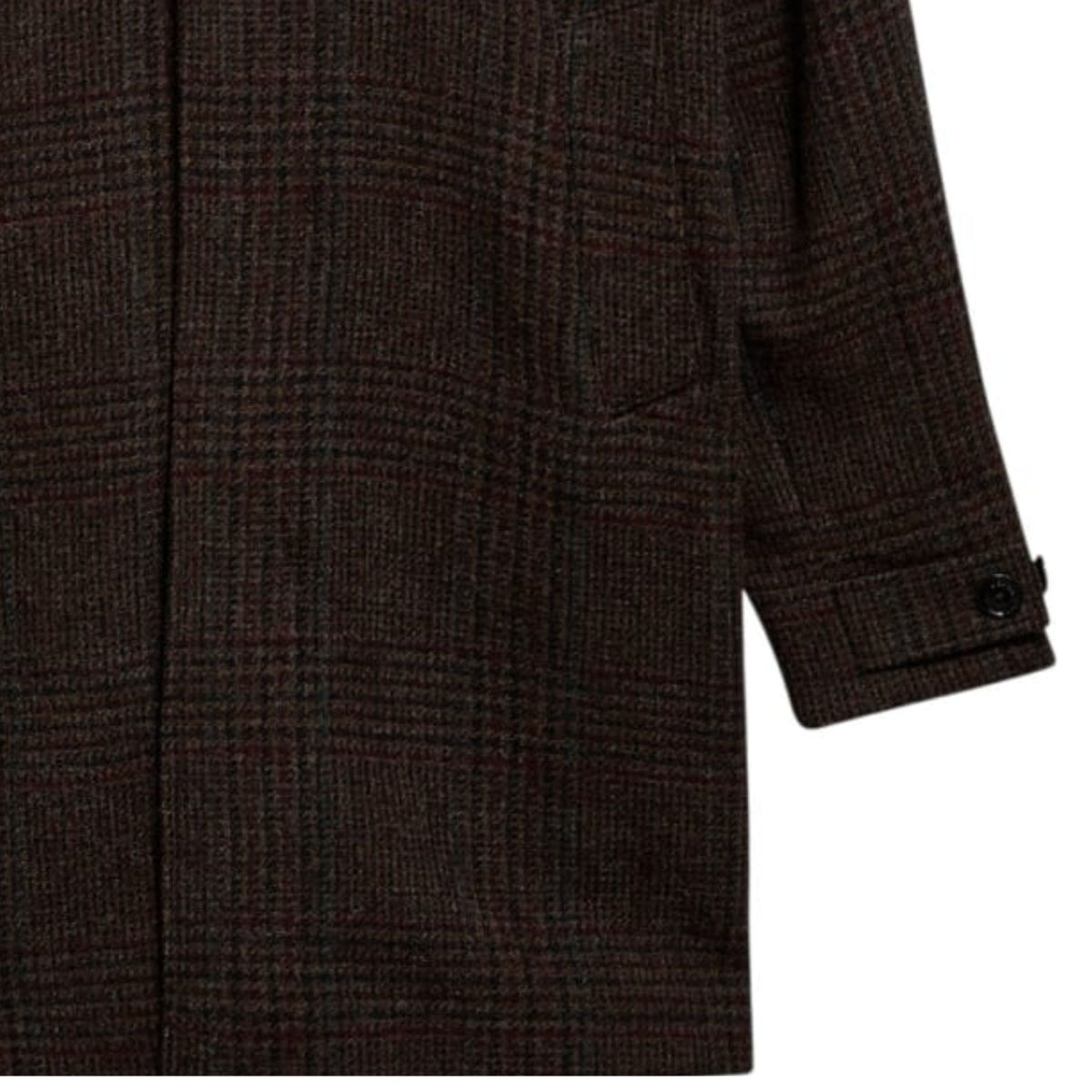 Barbour Lorden Check Wool Overcoat - Dark Oatmeal