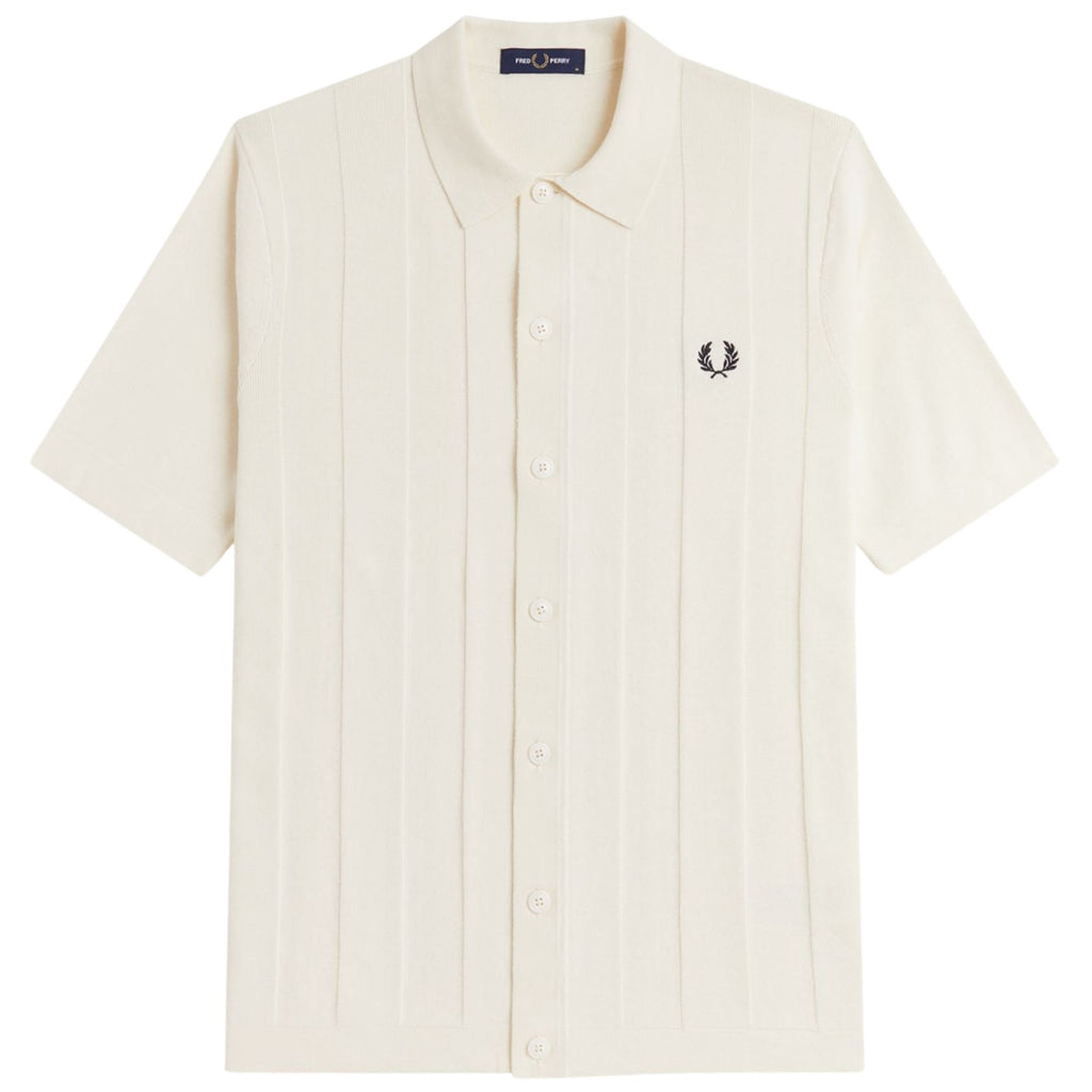 Fred Perry Tonal Vertical Stripe Shirt - Ecru