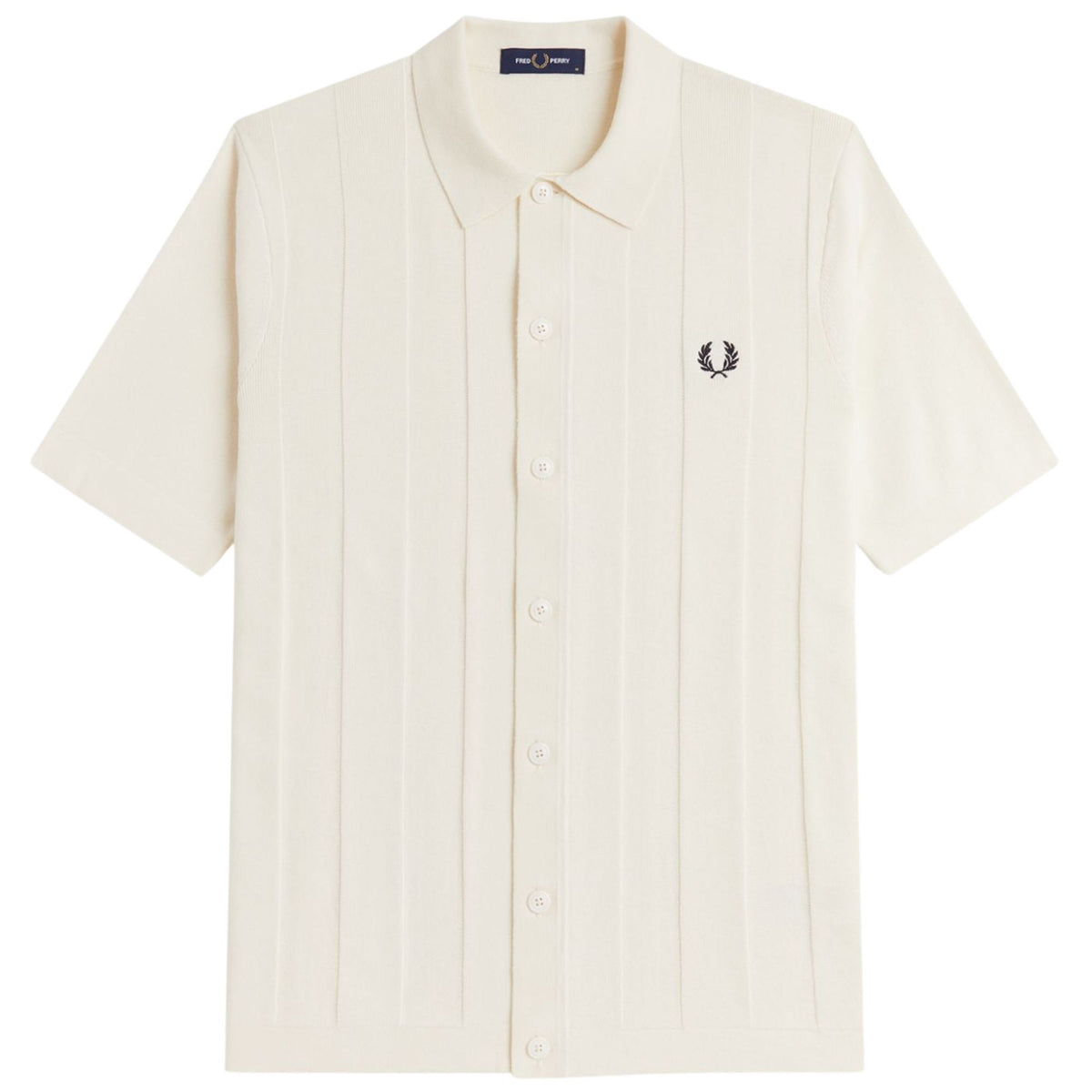 Fred Perry Tonal Vertical Stripe Shirt - Ecru