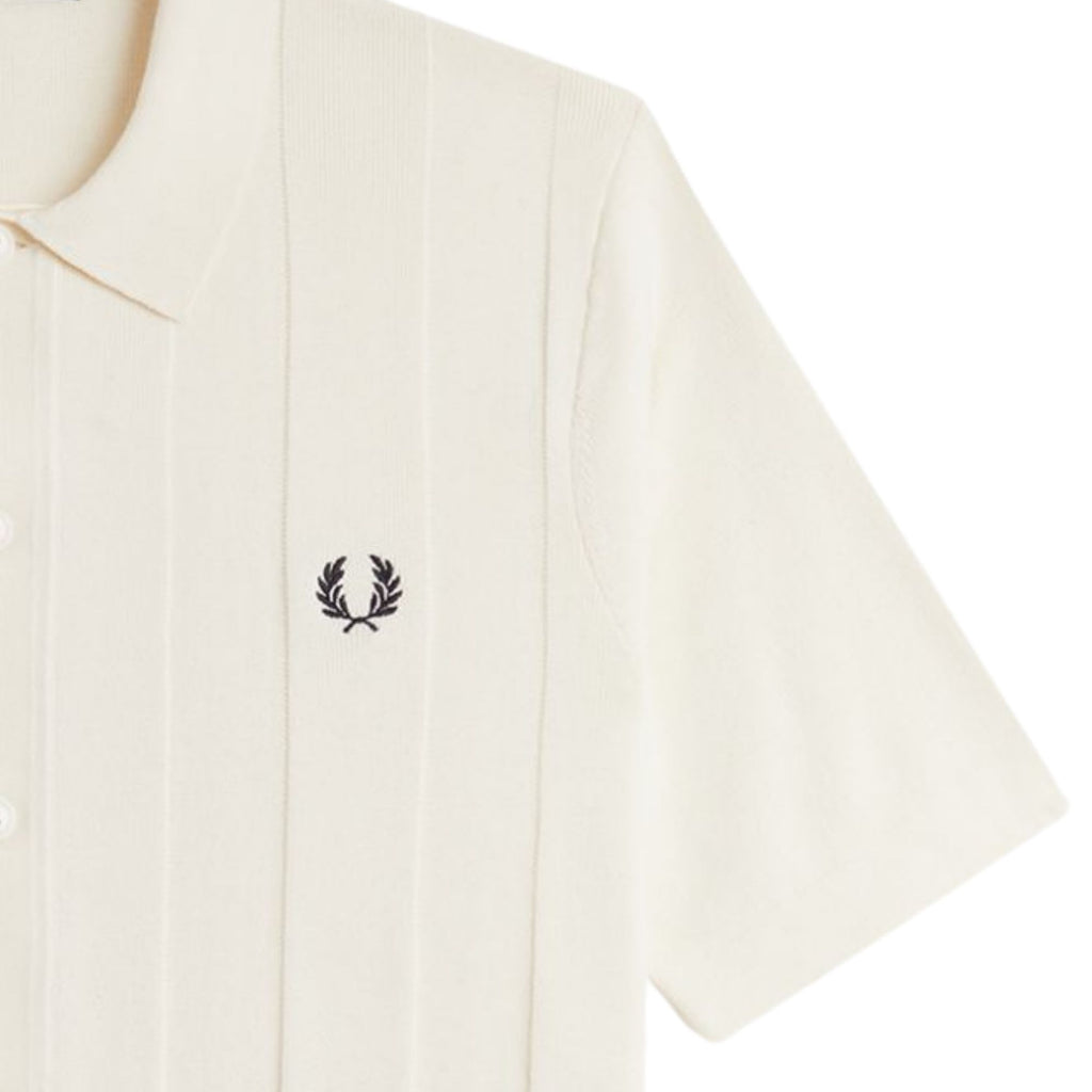 Fred Perry Tonal Vertical Stripe Shirt - Ecru