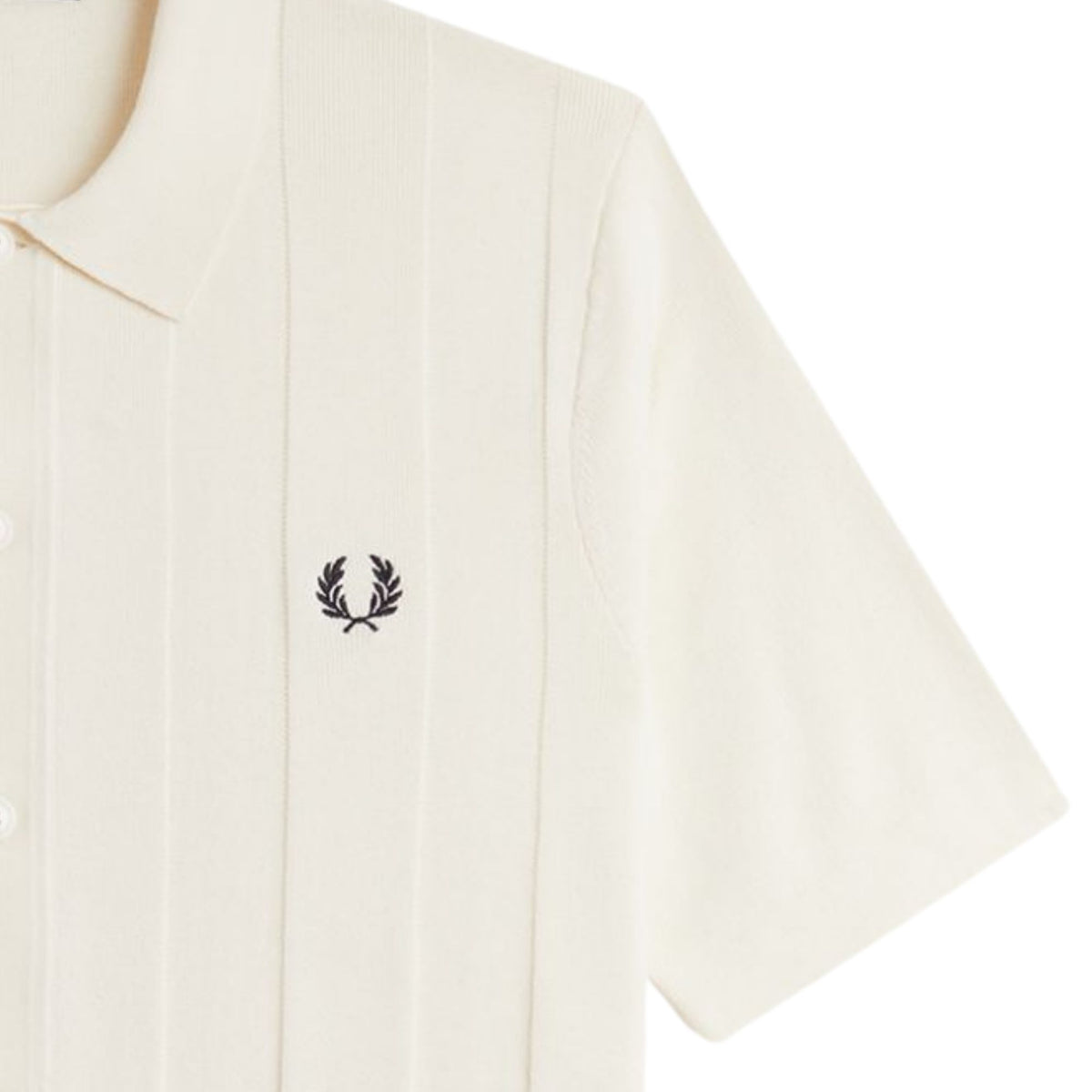 Fred Perry Tonal Vertical Stripe Shirt - Ecru