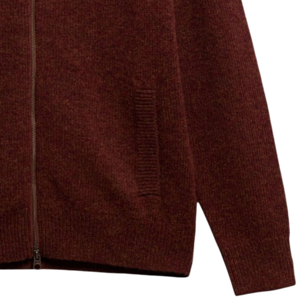 Barbour Talder Zip Through Knitted Jumper - Russet