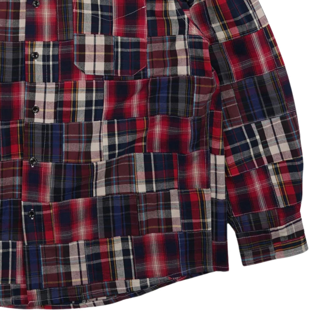 FrizmWORKS Madras Patchwork Relaxed Shirt - Wine