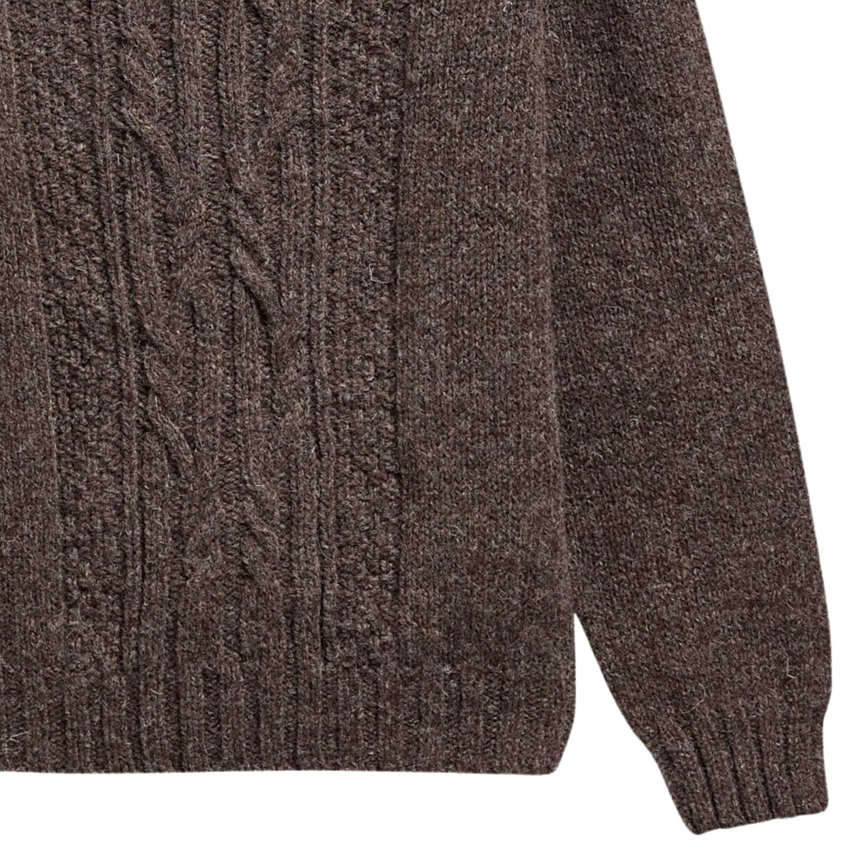Barbour	Natural Yarm Cable Crew Jumper - Medium Brown