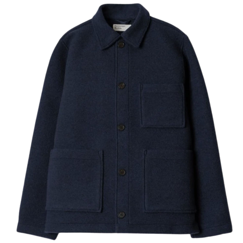 Universal Works Tag Jacket Techno Melton Plain - Navy