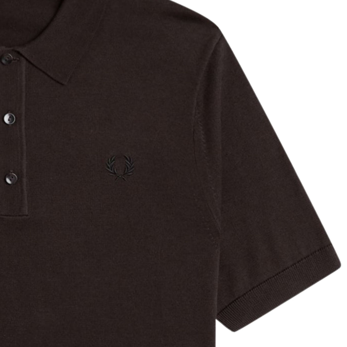 Fred Perry Cotton Knitted Shirt - Rich Brown