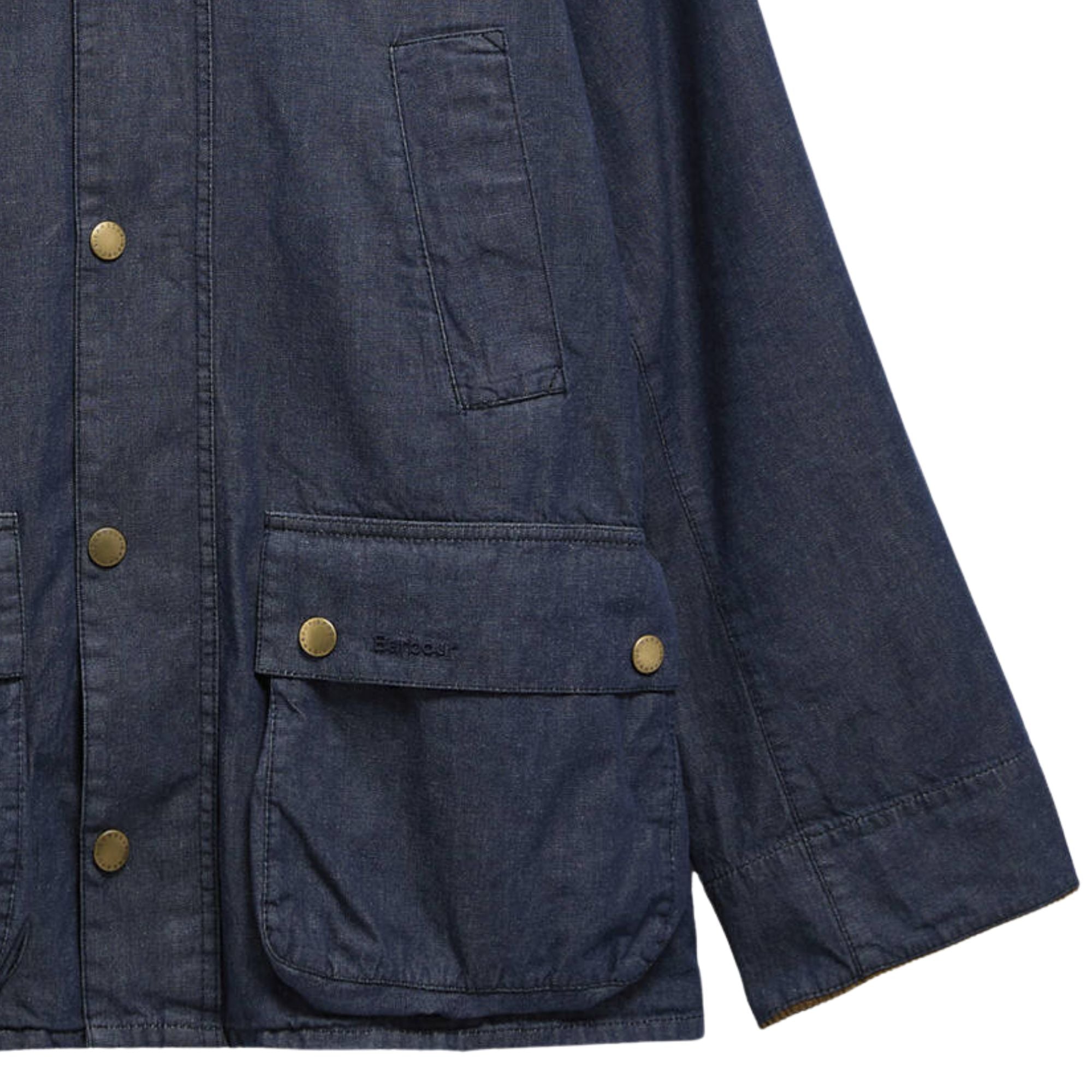 Oversized Bedale Denim Casual Jacket - Indigo