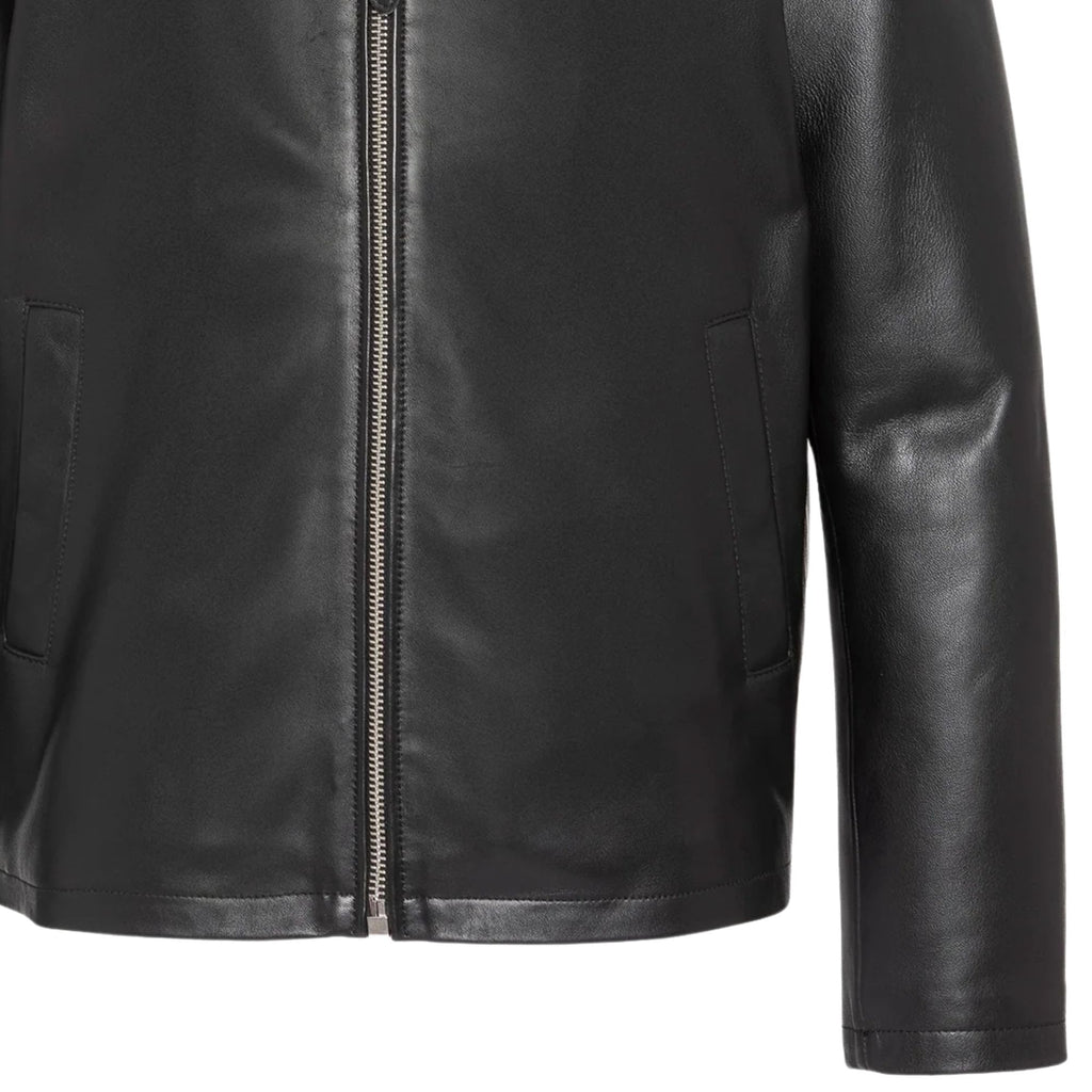 Schott Casual Lambskin Leather Jacket - Black