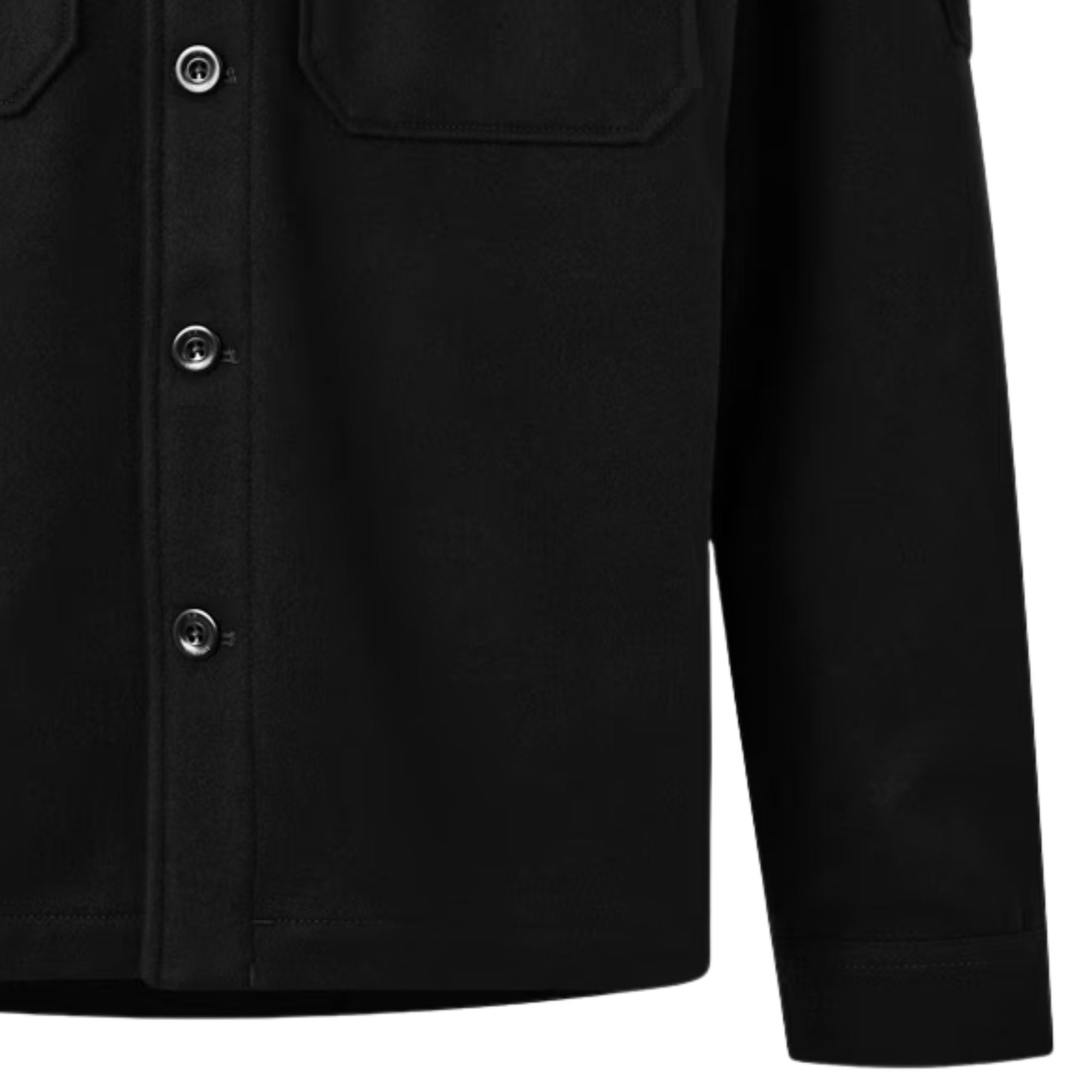 C.P Company  Felted Wool Lens Button Overshirt - Black