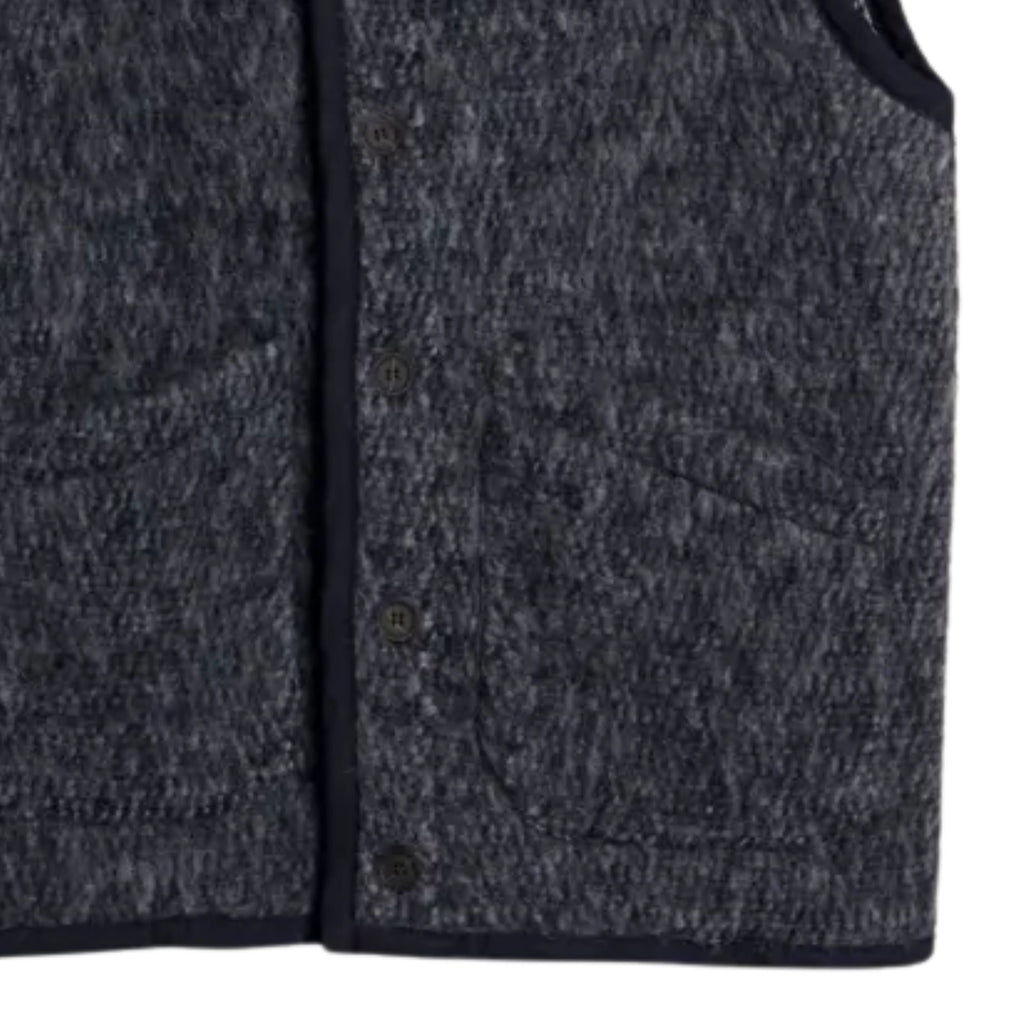 Universal Works Lancaster Gilet Losso Mohair Mix - Navy/Grey