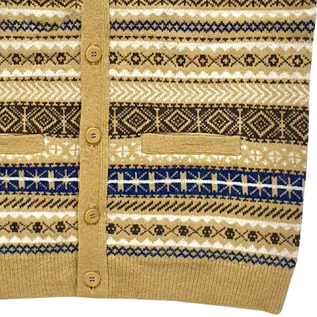 Real Hoxton Fair Isle Sleeveless Cardigan - Bronze