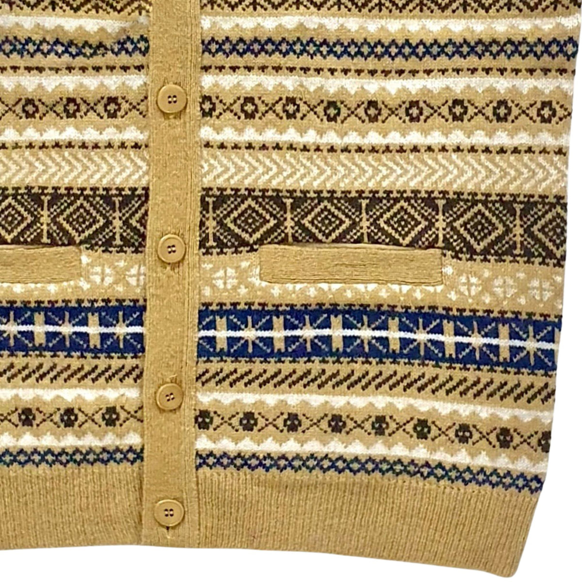 Real Hoxton Fair Isle Sleeveless Cardigan - Bronze