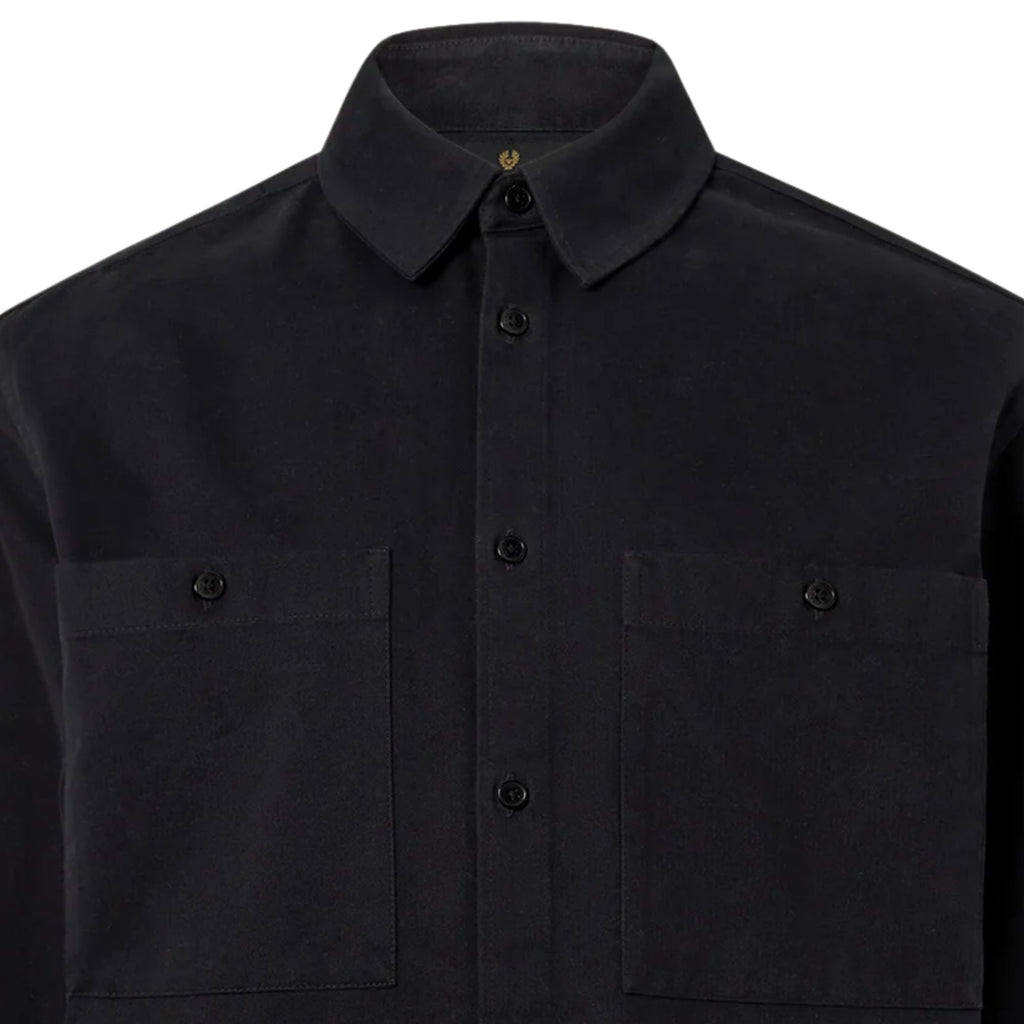 Belstaff Outpost Shirt Cotton Herringbone - Black