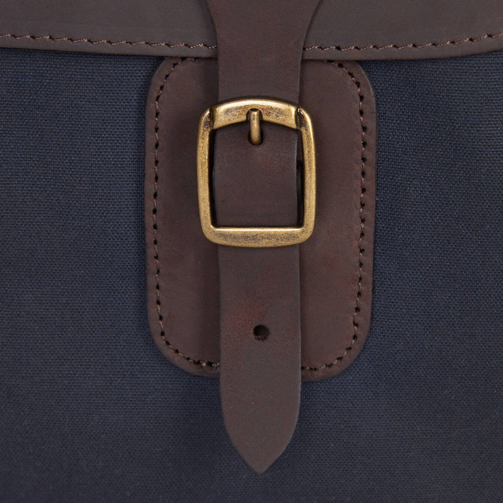 Barbour Wax Leather Briefcase - Navy