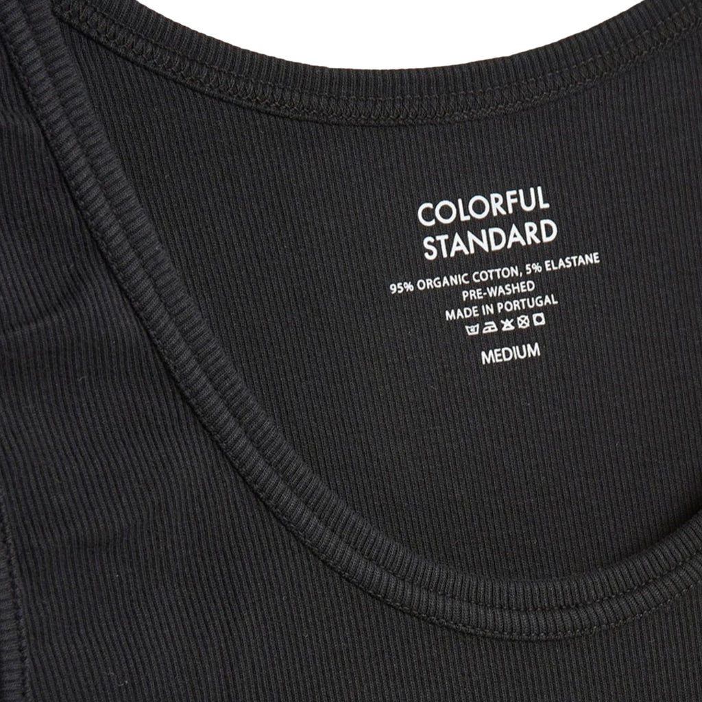 Colorful Standard Organic Rib Tank Top - Black
