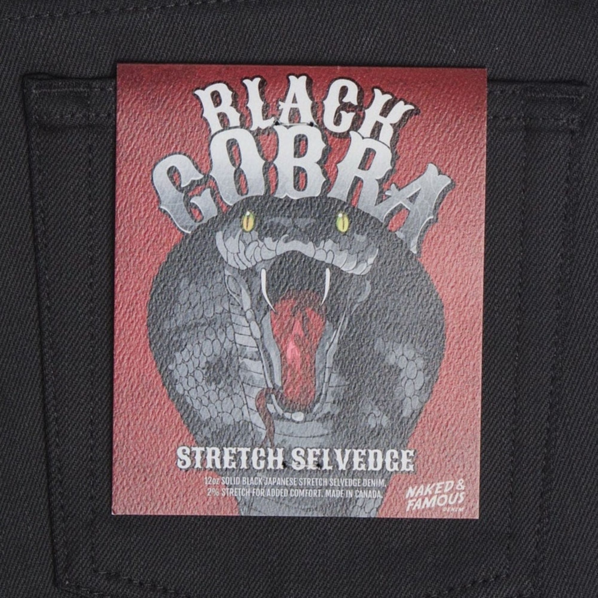 Naked and Famous Denim Weird Guy Cobra Stretch Selvedge - Black