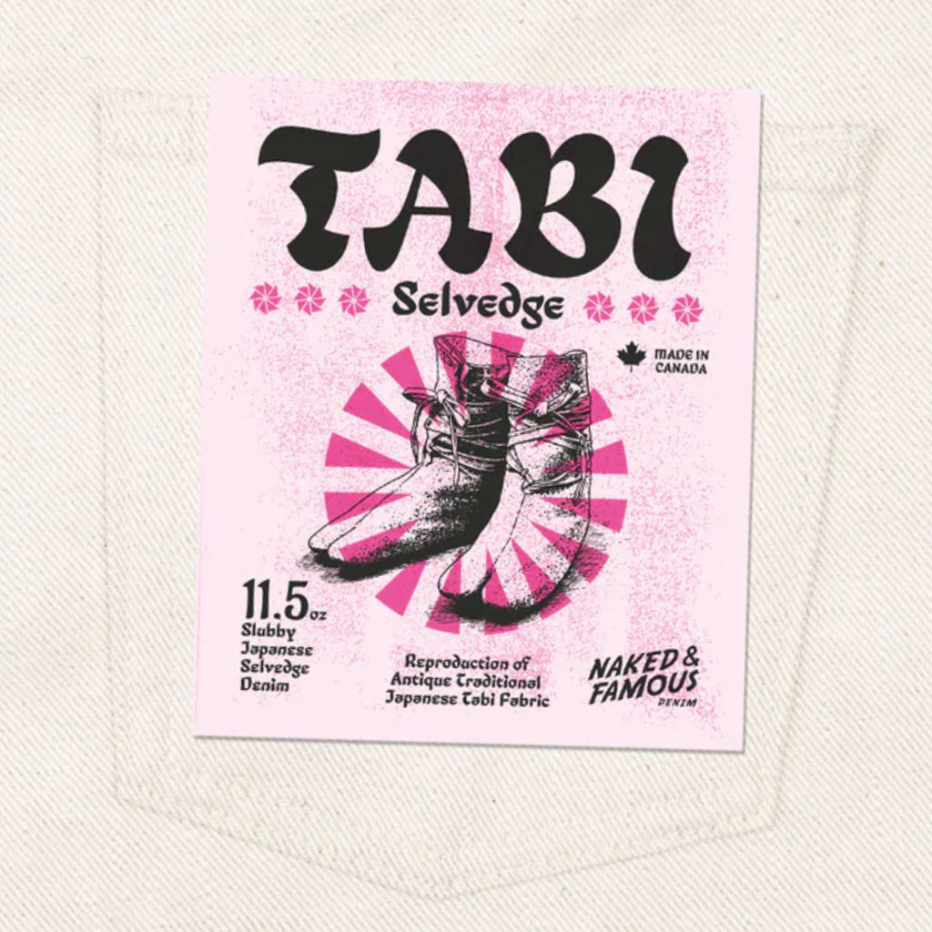 Naked and Famous Denim Weird Guy Tabi Selvedge - Off White