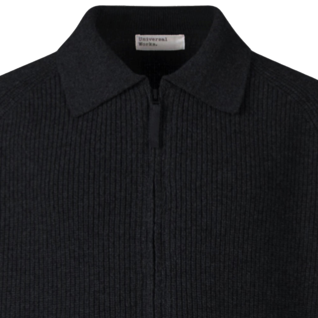 Universal Works Zip Cardigan Eco Wool - Black