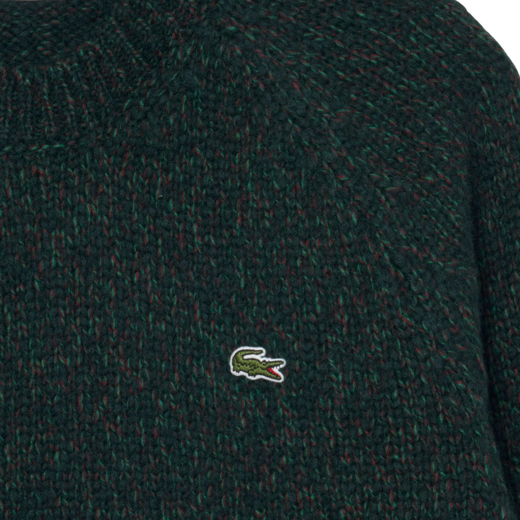 Lacoste Mercerized Knit Wool Cardigan - Green Mix