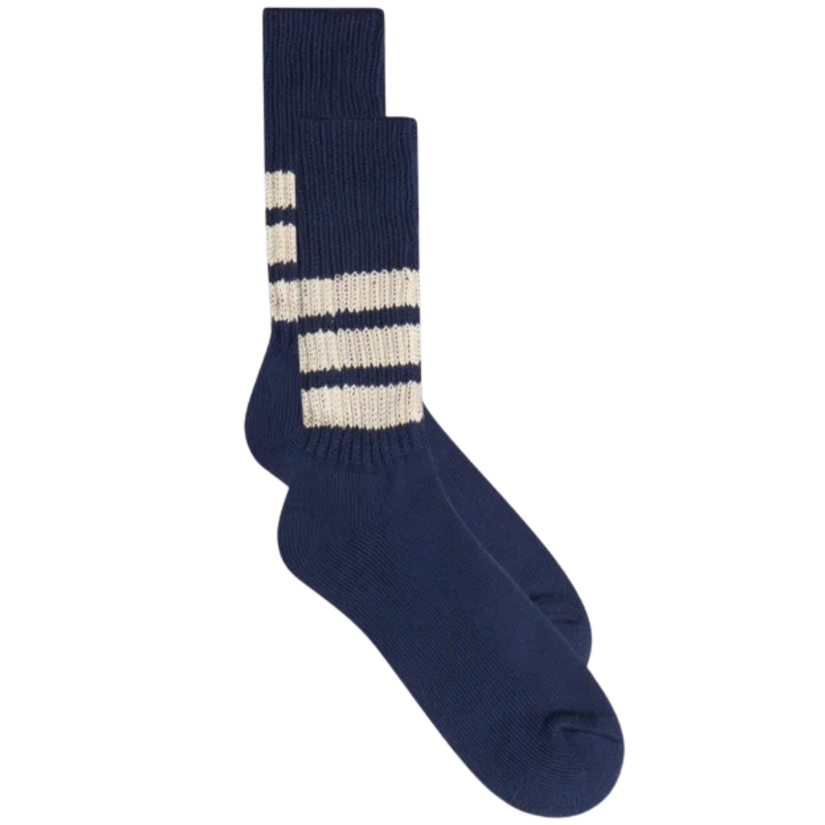RoToTo Socks Coarse Ribbed Crew Socks - Dark Navy