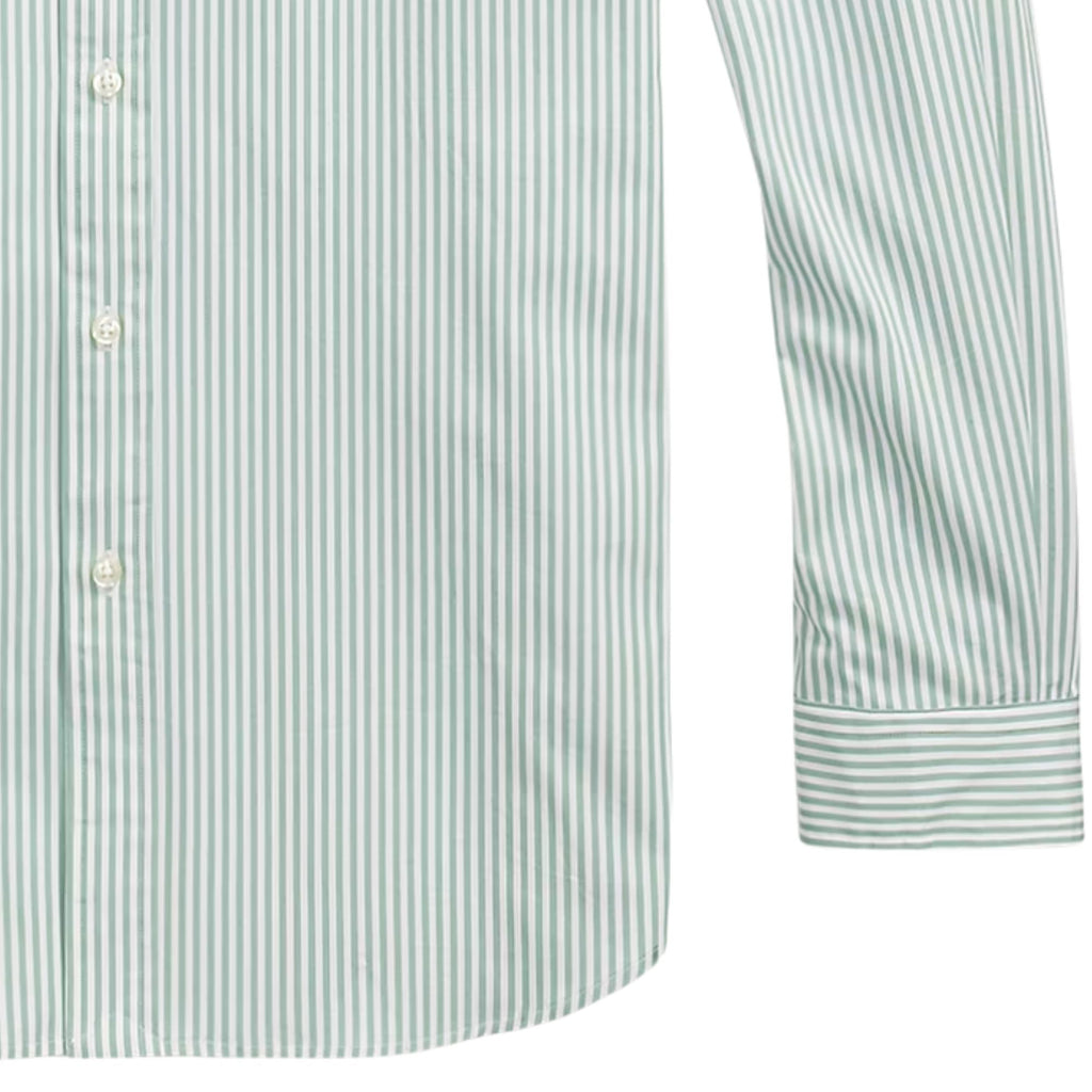 Polo Ralph Lauren Custom Fit Striped Stretch Poplin Shirt - Faded Mint/White
