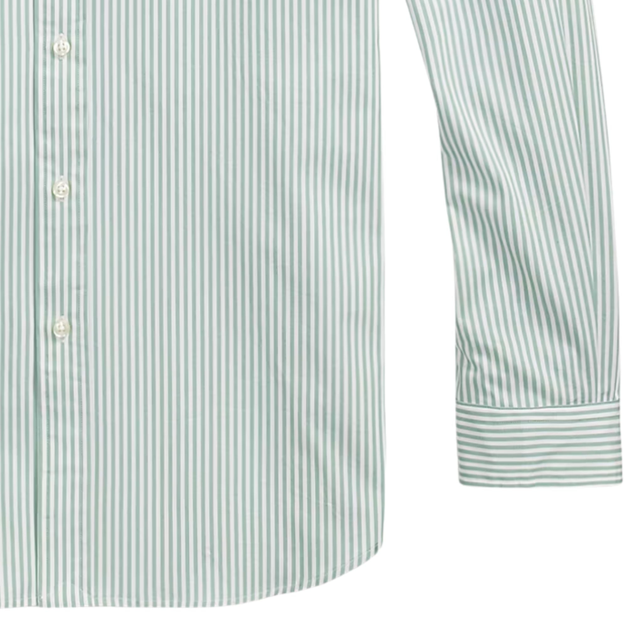 Polo Ralph Lauren Custom Fit Striped Stretch Poplin Shirt - Faded Mint/White