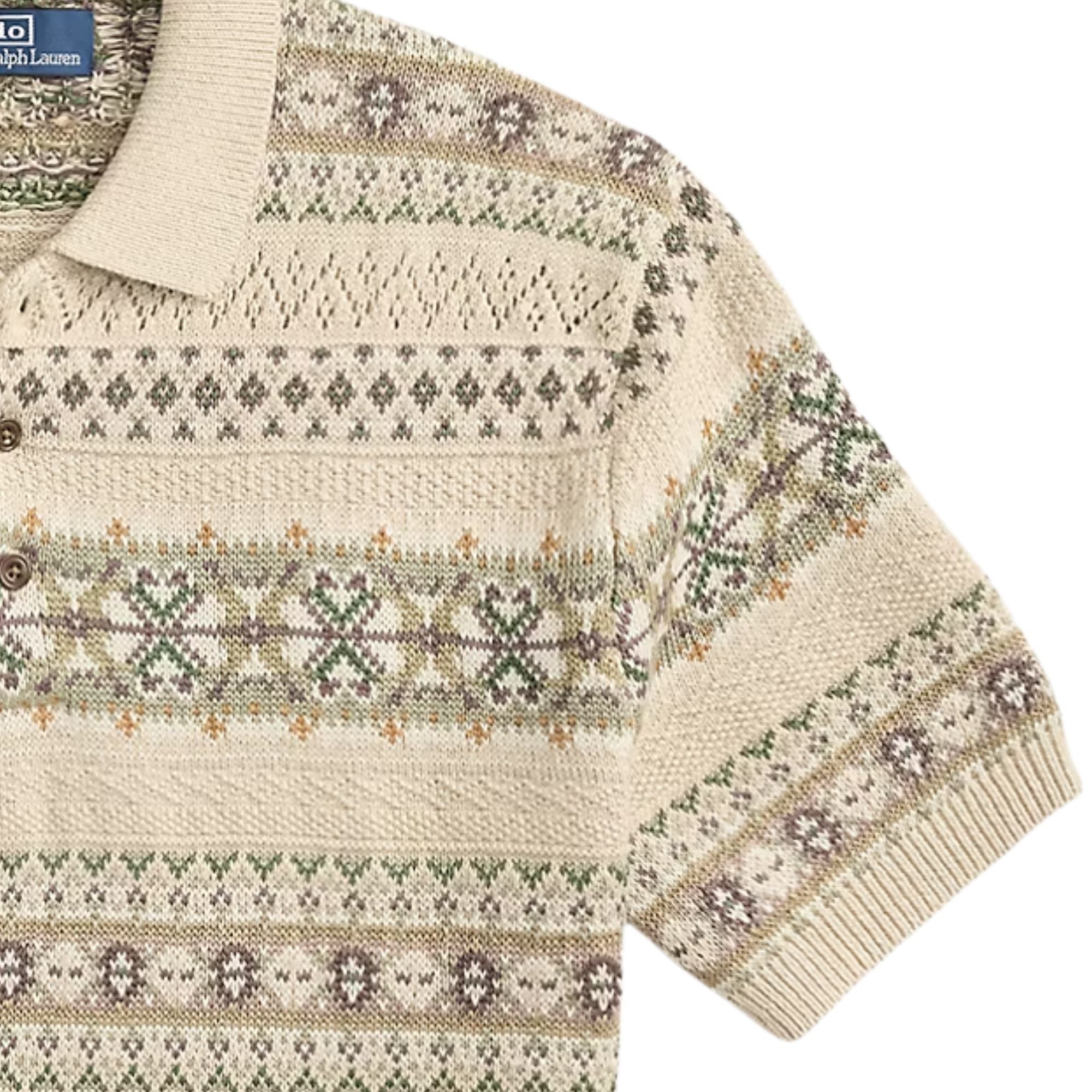 Polo Ralph Lauren Fair Isle Polo-Collar Jumper - Tan Combo