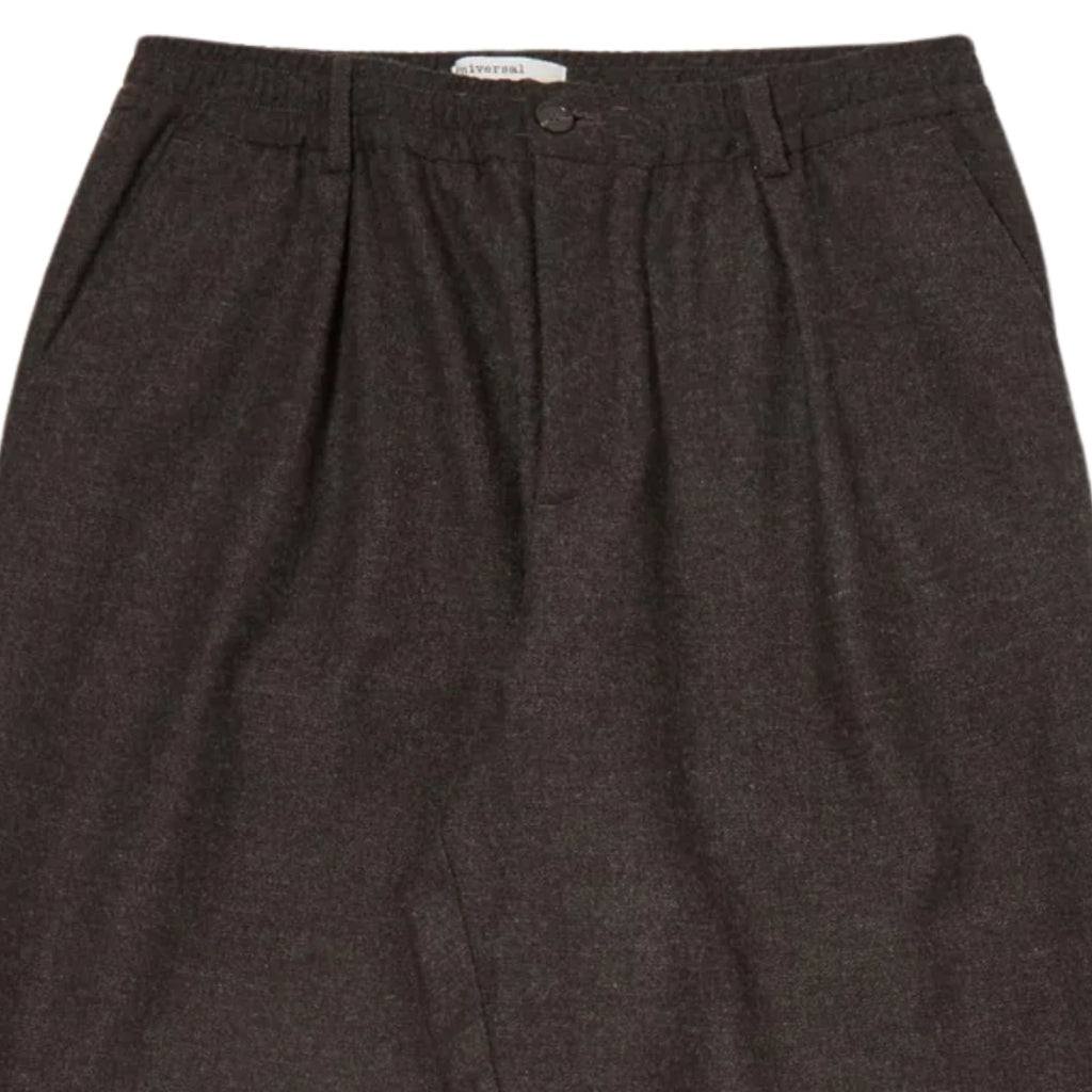 Universal Works Pleated Track Pant Recycled It Tweed - Brown