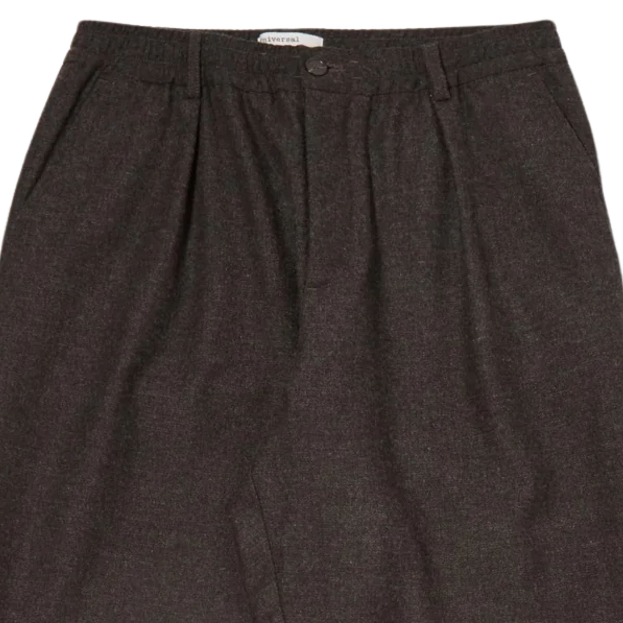 Universal Works Pleated Track Pant Recycled It Tweed - Brown