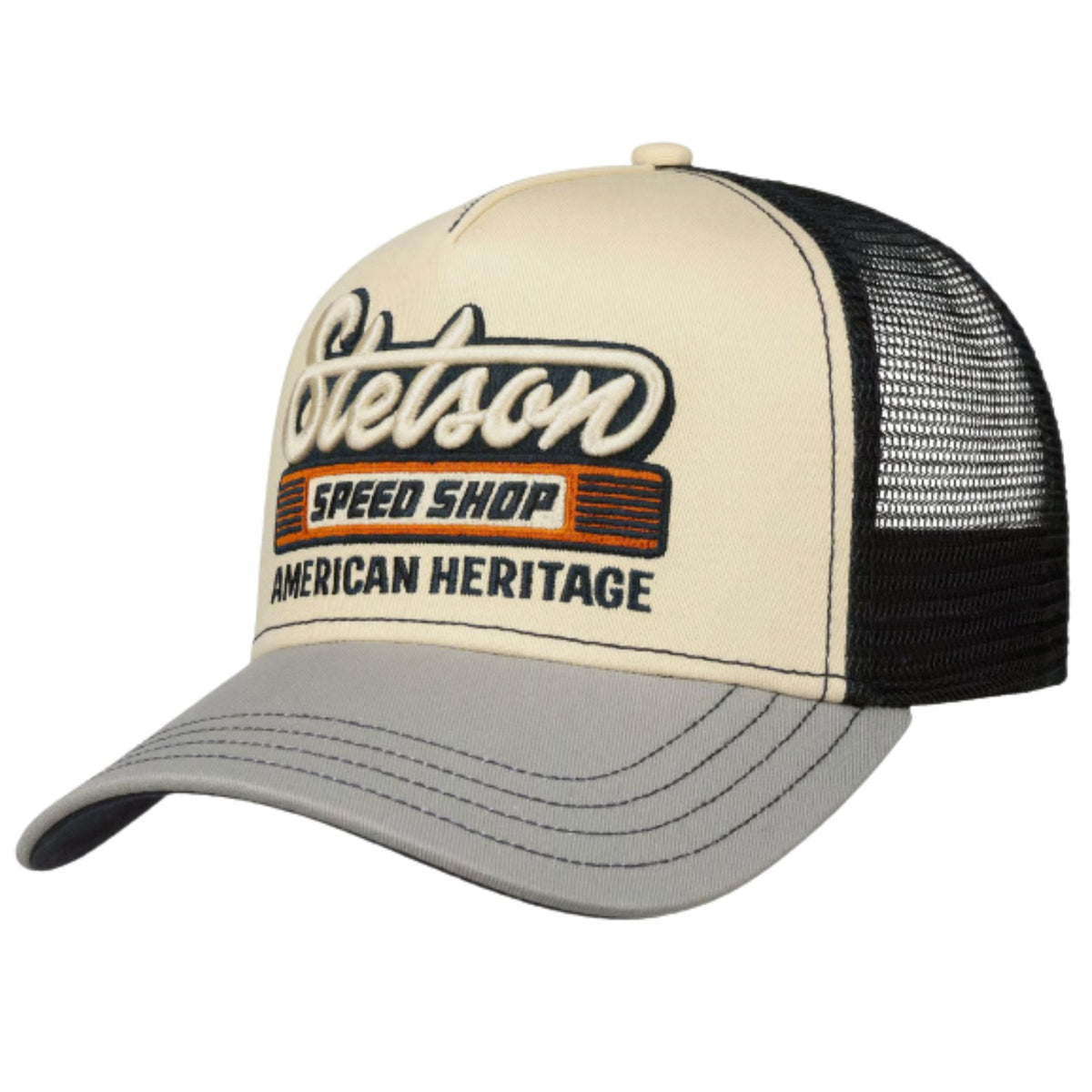 Stetson Hats Speed Shop Trucker Cap - Beige/Grey