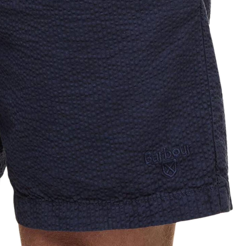 Seersucker Relaxed Shorts - Navy