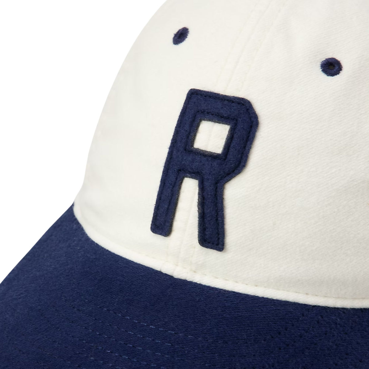 Polo Ralph Lauren Felt-Patch Chamois Ball Cap - Deckwash White/Newport Navy