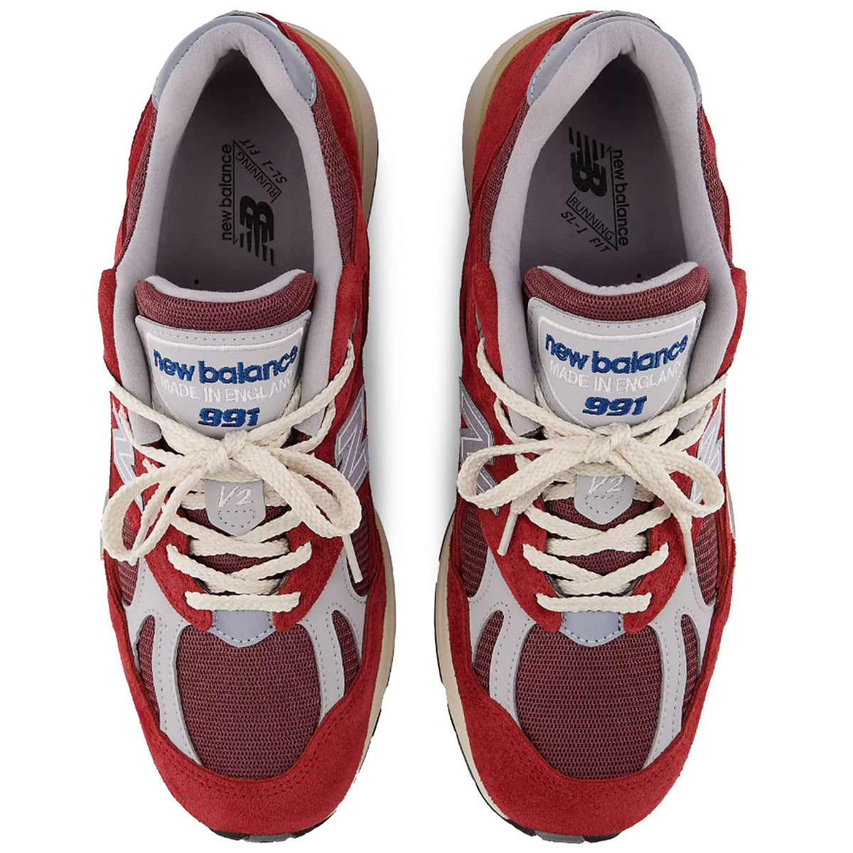 New Balance Made In UK 991V2 Vintage Sports Shoes - Karanda Red