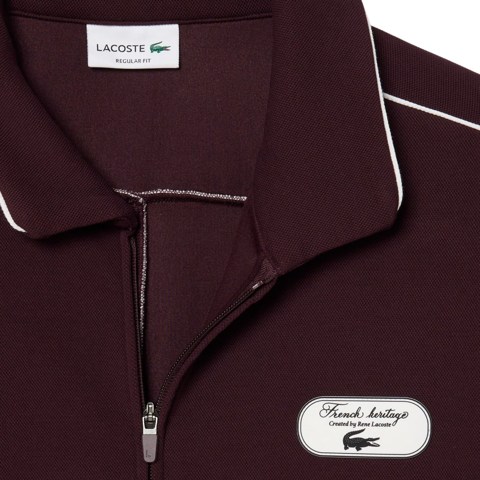 Lacoste Tennis Heritage Zipped Badge Accent Sweatshirt - Merlot