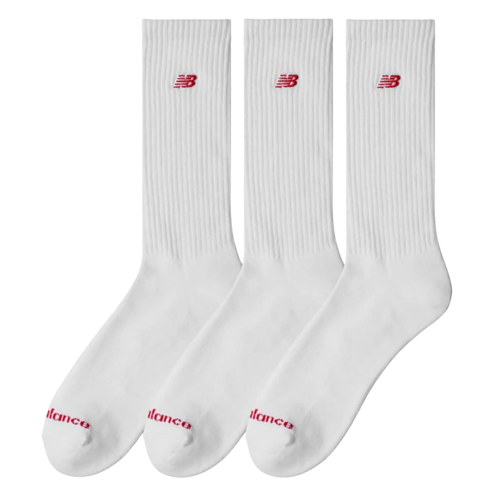 New Balance	Patch Logo Crew Socks 3 Pack - White