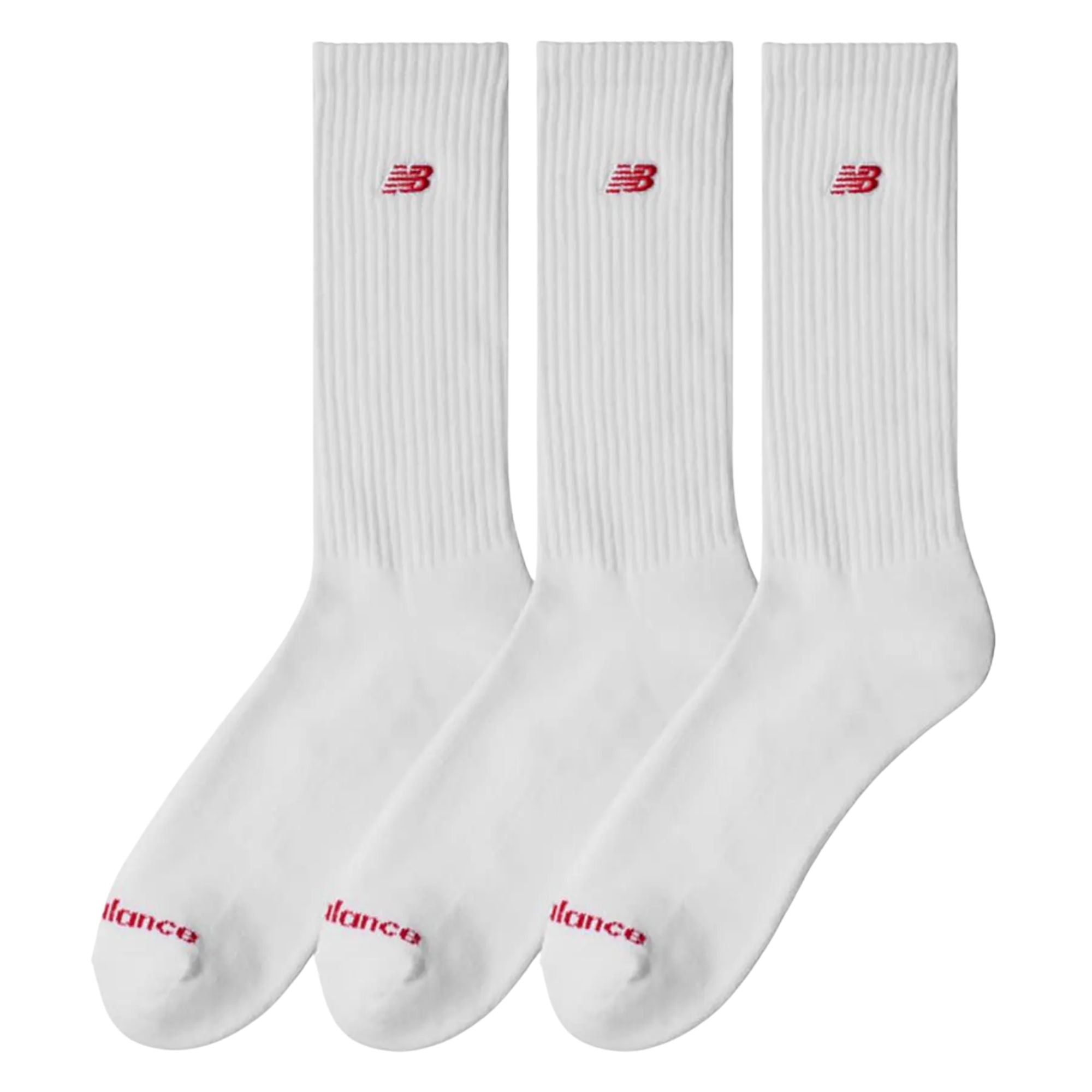 New Balance	Patch Logo Crew Socks 3 Pack - White