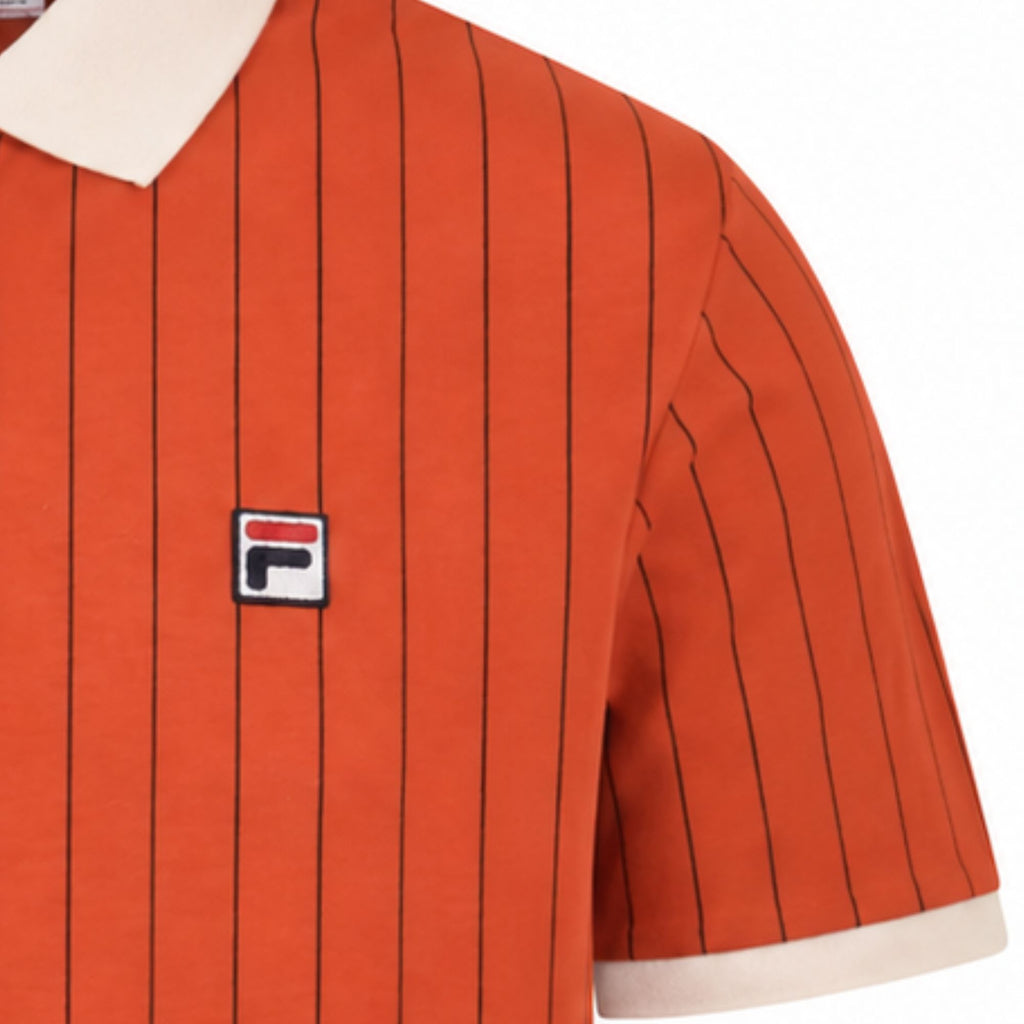 Fila Vintage BB1 Classic Vintage Striped Polo Shirt - Ochre