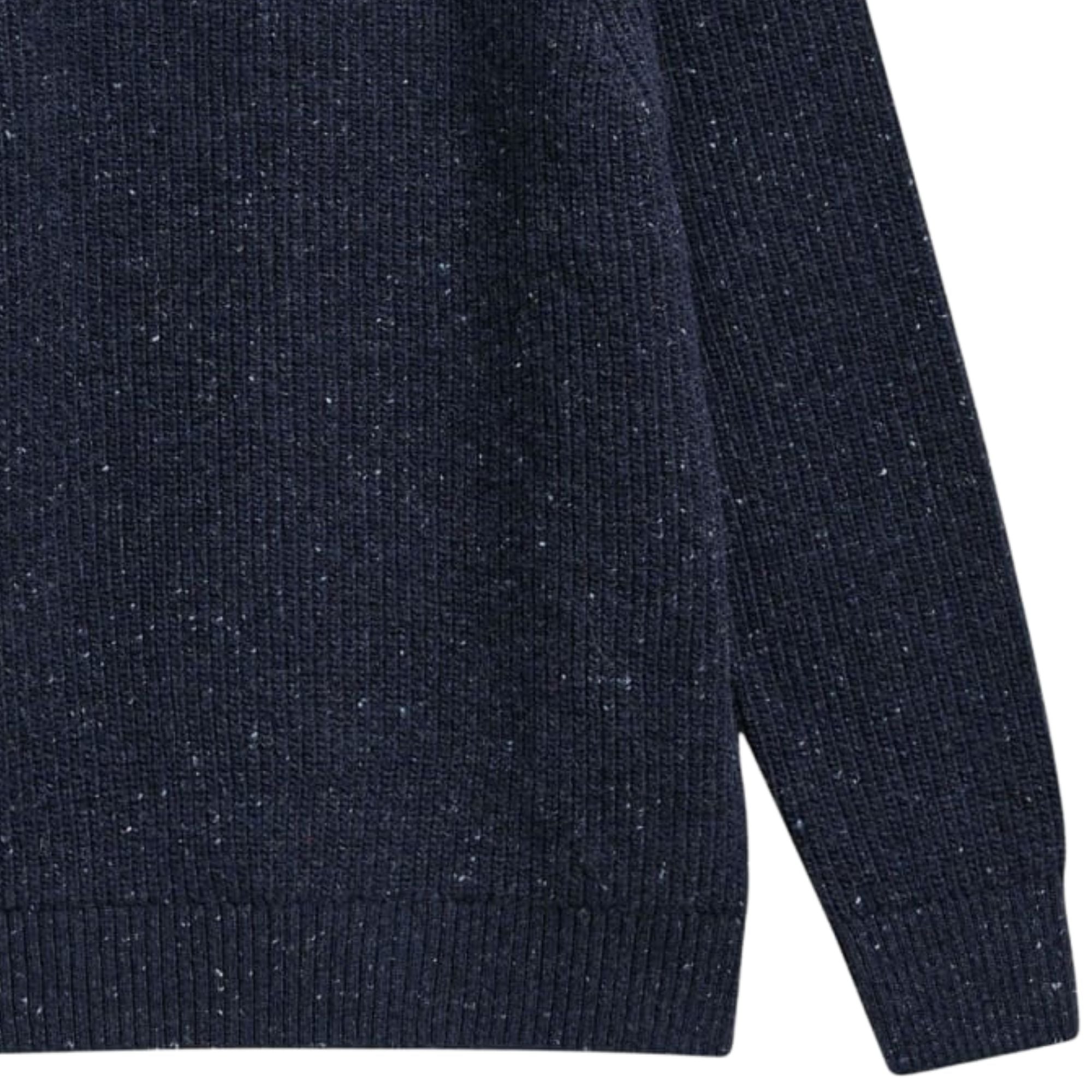 Barbour Fleck Half Zip - Navy