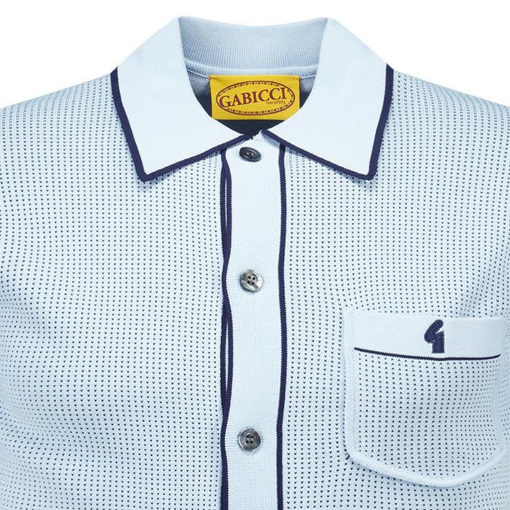 Gabicci Vintage Di Lello Knit Polo - Surf