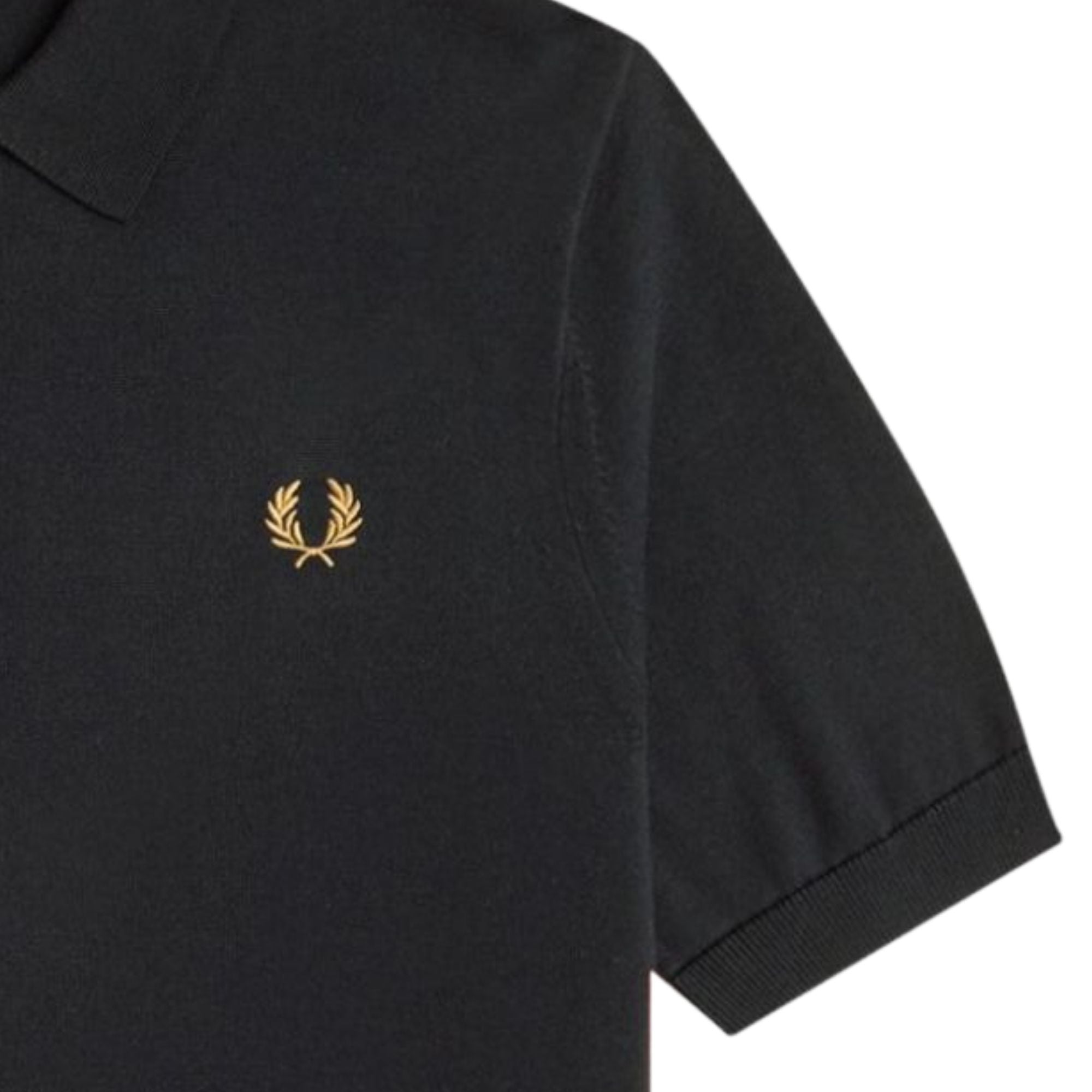 Fred Perry Long Staple Cotton Knitted Shirt - Black