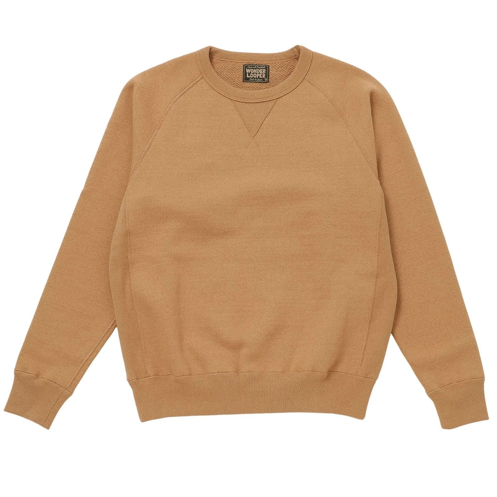 Wonder Looper Double Heavyweight French Terry Foxfibre Pullover Crewneck - Brown